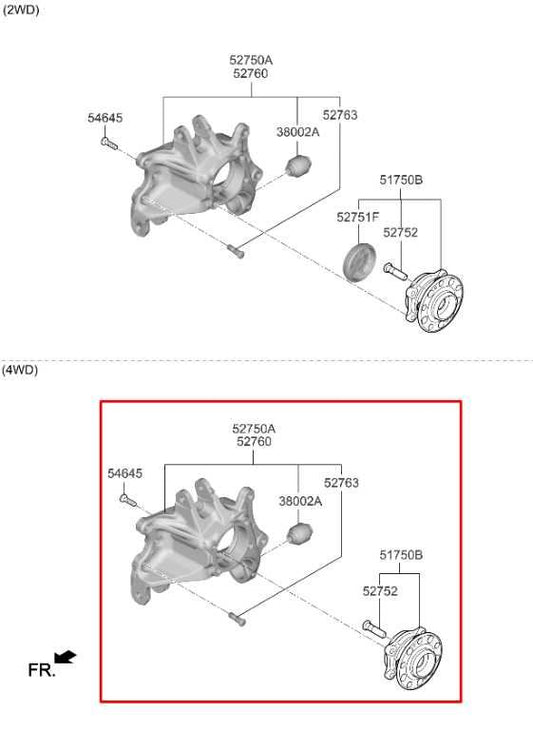 2021-2025 Kia Sorento X-Line SX Prestige Rear Right Side Spindle Knuckle Hub - Alshned Auto Parts