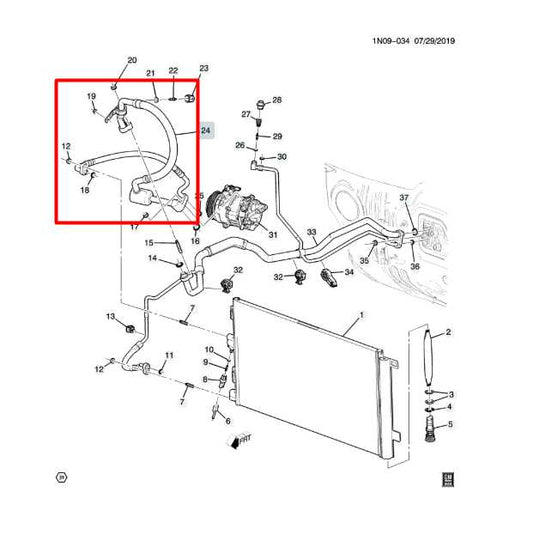 2020-24 Chevrolet Blazer 2LT 2.0L Air Conditioning Compressor and Condenser Hose - Alshned Auto Parts