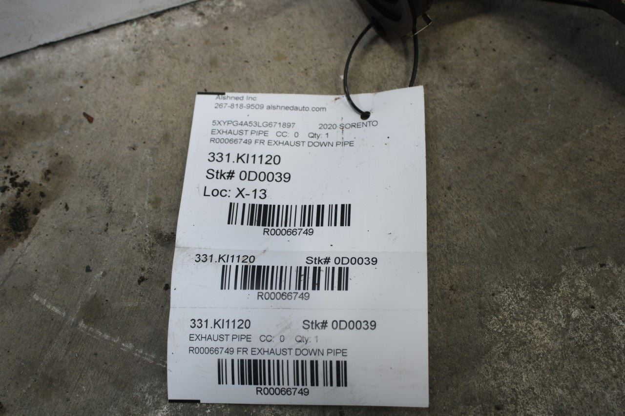 2019-2020 Kia Sorento LX 3.3L FWD Front Exhaust System Pipe 28610-C6150 OEM - Alshned Auto Parts