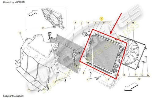 2014-2020 Maserati Ghibli 3.0L Engine Motor Water Coolant Radiator 670038340 OEM - Alshned Auto Parts