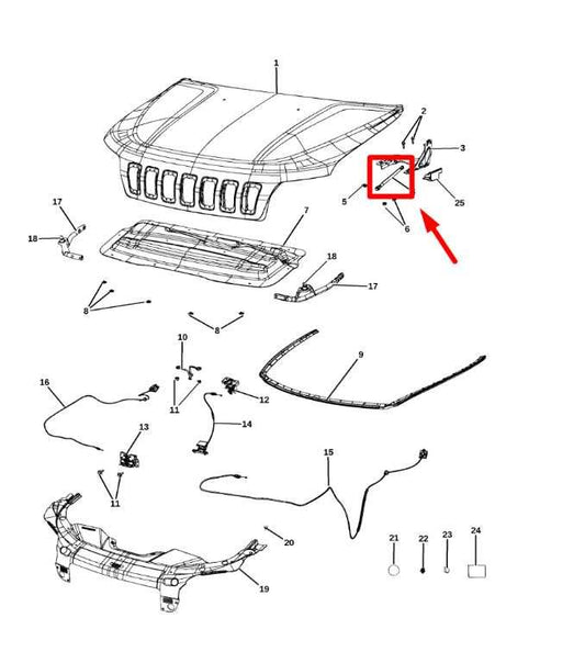 19-22 Jeep Cherokee Front Right and Left Hood Shock Lift Support 68290461AA OEM - Alshned Auto Parts