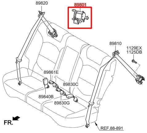 15-21 Hyundai Tucson Rear Center 2nd Row Seat Belt Retractor 89850-D3500-TRY OEM - Alshned Auto Parts