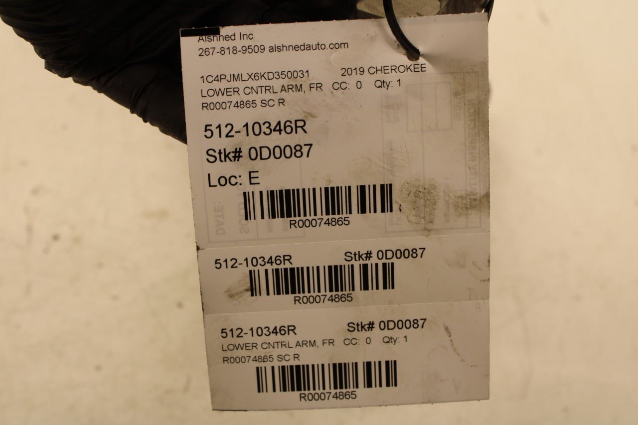 2019 Jeep Cherokee Latitude FR Susp RH Side Lower Control Arm 68285992AE *ReaD* - Alshned Auto Parts