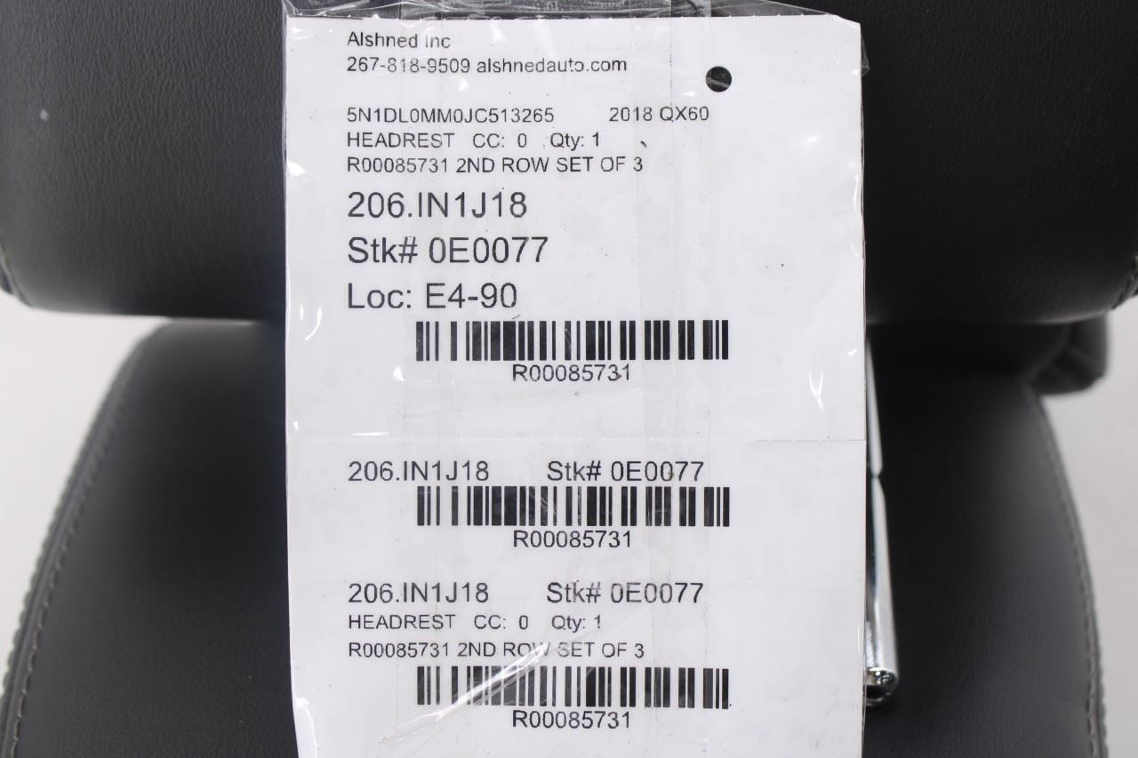 2016-20 Infiniti QX60 Rear Right Left Side and Center 2nd Row Seat Headrest Set - Alshned Auto Parts