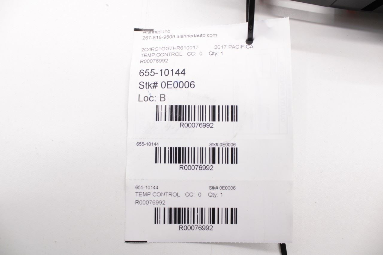 2017 Chrysler Pacifica Limited Dash AC Heater Temperature Climate Control Panel - Alshned Auto Parts