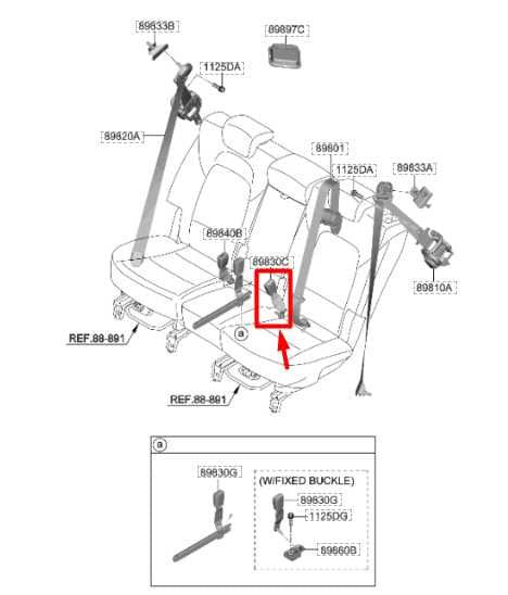 2019-23 Hyundai Santa Fe Rear Left 2nd Row Seat Belt Buckle 89830-S2000-NNB OEM - Alshned Auto Parts