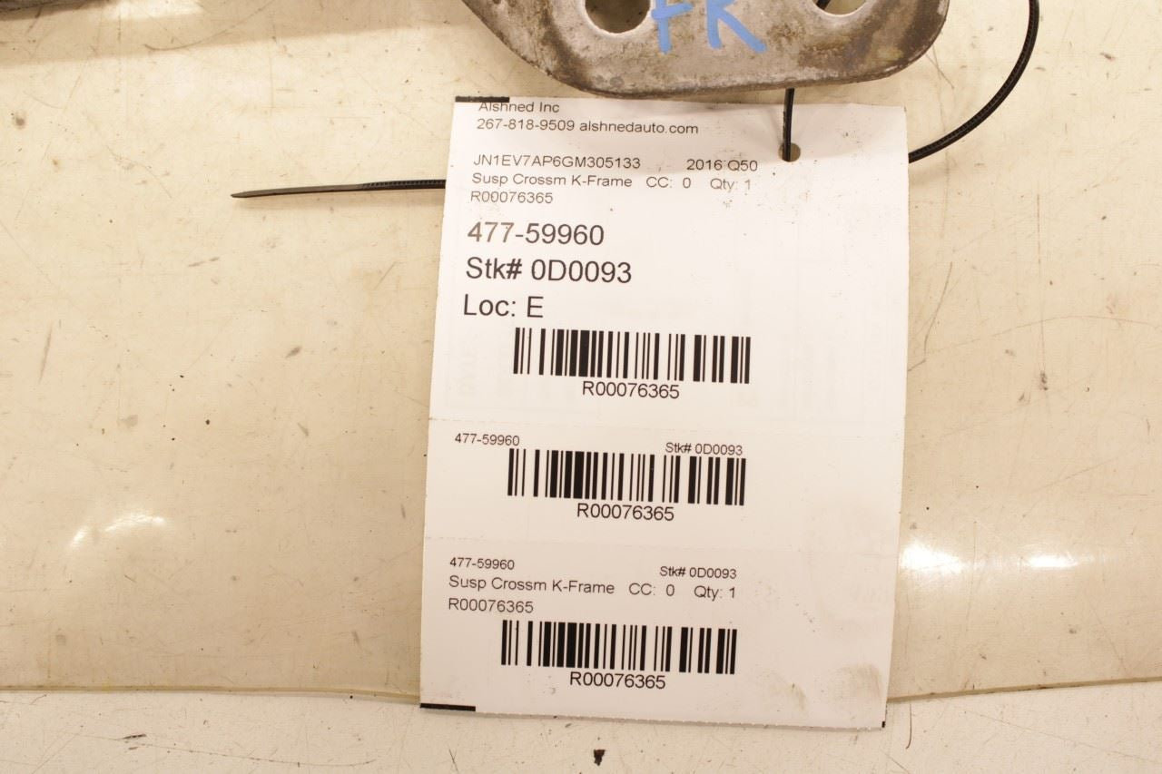 14-24 Infiniti Q50 Premium 3L RWD Front Suspension Crossmember Stay 54465-1EA1B - Alshned Auto Parts