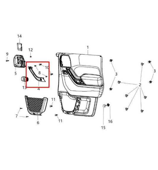 11-18 Jeep Wrangler Sport 2dr Front Right Door Interior Grab Handle Cover *ReaD* - Alshned Auto Parts