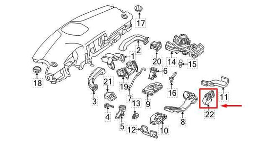2012-2015 Mercedes-Benz ML350 Center Console Rear Back Panel Air Vent Grille - Alshned Auto Parts