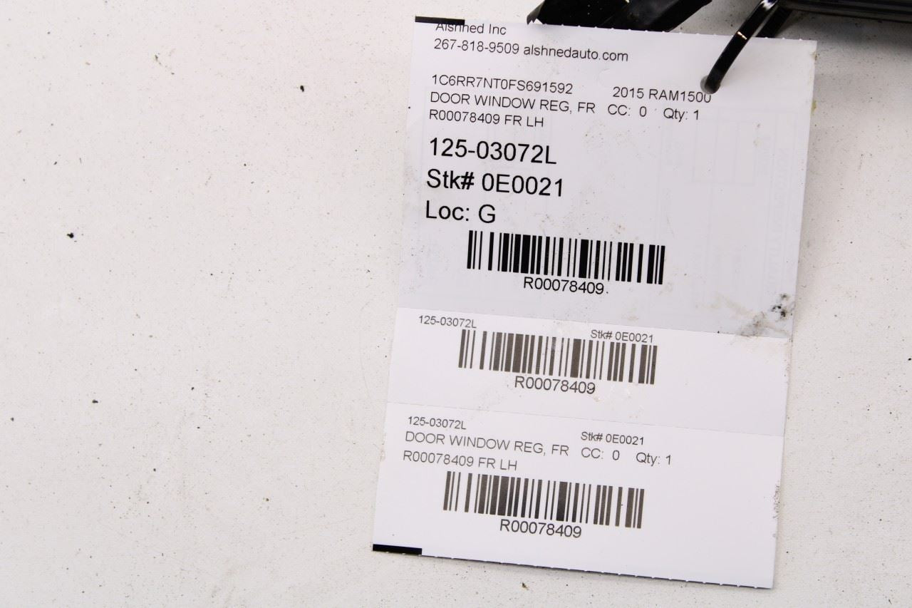 2013-2018 RAM 1500 Laramie Front Left Door Window Regulator w/ Carrier and Motor - Alshned Auto Parts