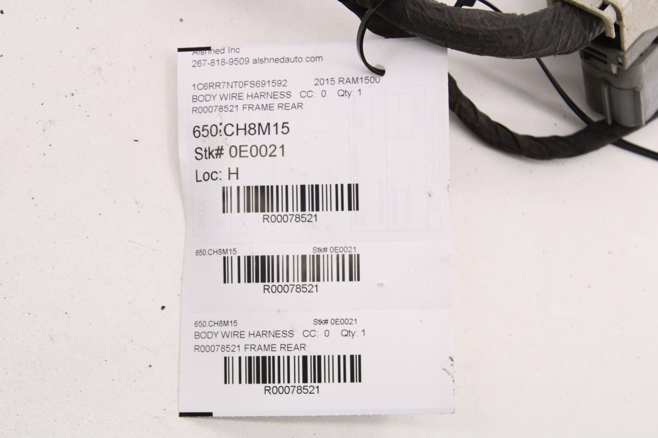 2015 Ram 1500 Laramie Rear Chassis Wire Wiring Harness 68235208AC OEM - Alshned Auto Parts