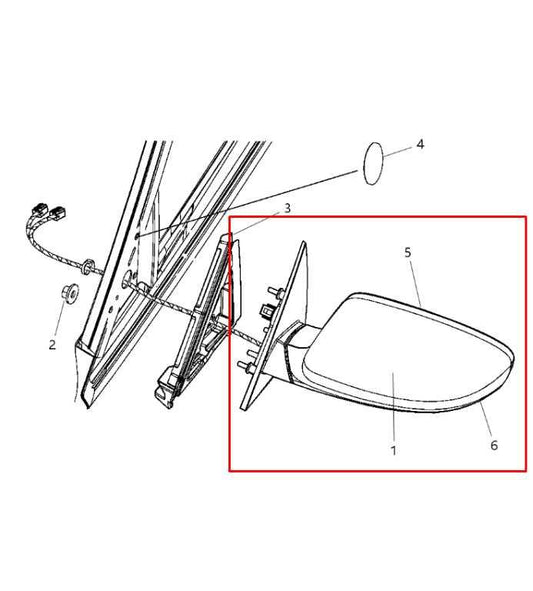 2012-2019 Chrysler 300 Driver Left Side Rear View Mirror 1LE27TZZAI OEM - Alshned Auto Parts
