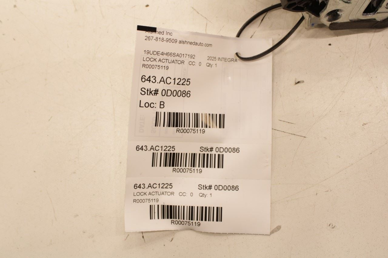 23-2026 Acura Integra A-Spec Front Right Door Lock Latch Actuator 72110-TVA-A02 - Alshned Auto Parts