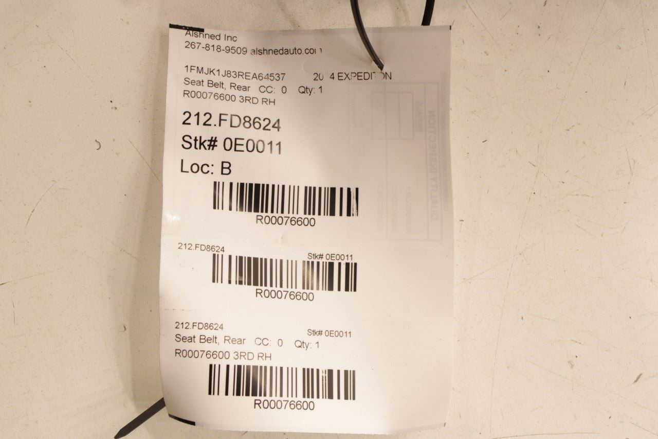 22-24 Ford Expedition MAX XLT Rear Passenger RH Side 3rd Row Seat Belt Retractor - Alshned Auto Parts