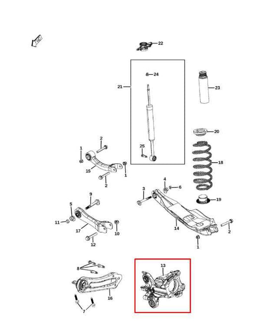 2014-2018 Jeep Cherokee Limited Rear Right Passenger Side Spindle Knuckle Hub - Alshned Auto Parts