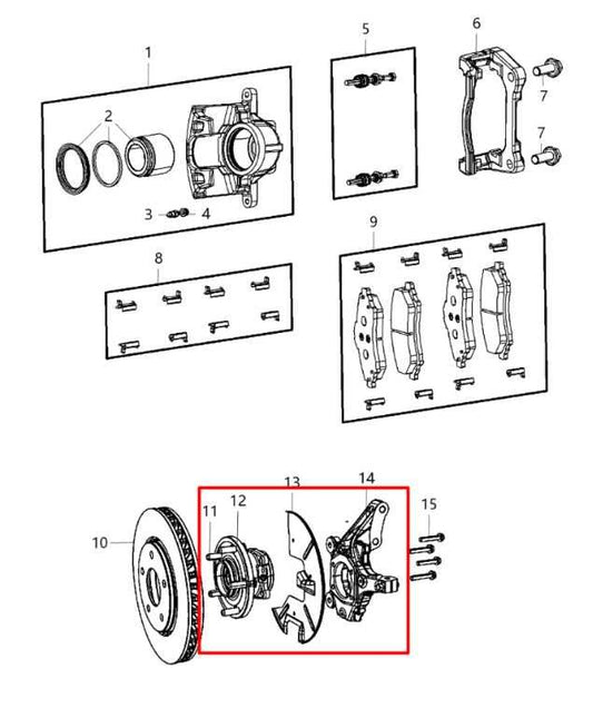 08-20 Dodge Grand Caravan GT FWD Front Suspension Right Side Spindle Knuckle Hub - Alshned Auto Parts