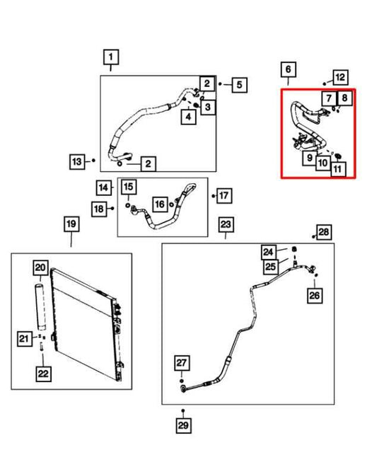 2014-23 Dodge Charger GT 3.6L AC Conditioning Suction Hose Tube Line 68158886AD - Alshned Auto Parts
