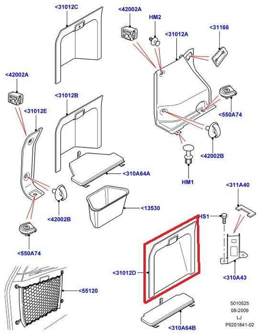 10-12 Land Rover Range Rover HSE Rear Left Quarter Panel Interior Cover LR023903 - Alshned Auto Parts
