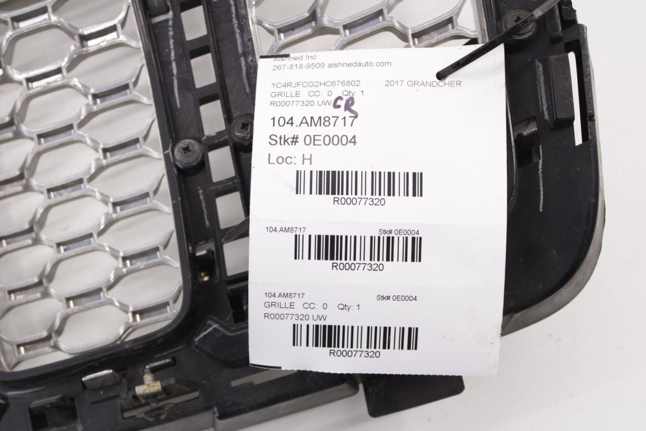 16-21 Jeep Grand Cherokee Overland 3.6L Front Radiator Upper Grille Panel *ReaD* - Alshned Auto Parts