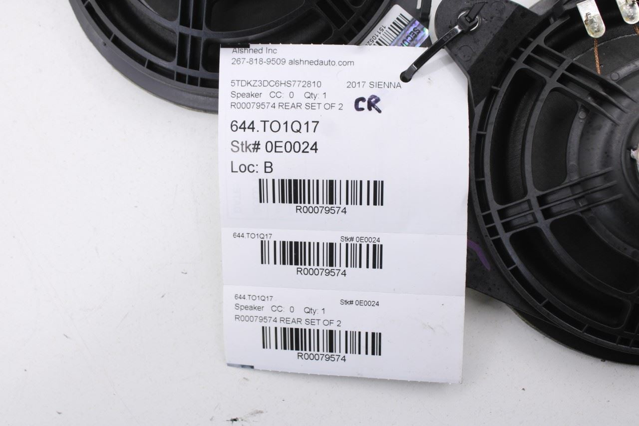 11-20 Toyota Sienna Rear Right and Left Quarter Panel Speaker 86160-08180 *ReaD* - Alshned Auto Parts