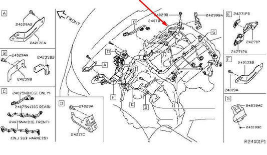 2016-2019 Infiniti QX60 3.5L AWD Engine Wire Wiring Harness 24011-9PJ0A OEM - Alshned Auto Parts
