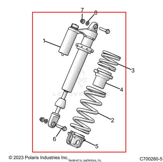 24-26 Polaris RZR XP 1000 Ultimate Front Passenger RH Side Shock Strut Absorber - Alshned Auto Parts