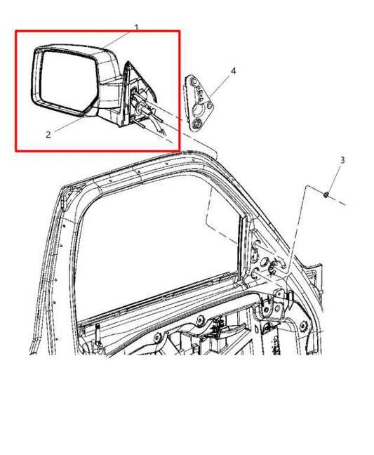 2010-12 Jeep Liberty Sport 3.7L Driver Left Side Rear View Mirror 68067153AC OEM - Alshned Auto Parts