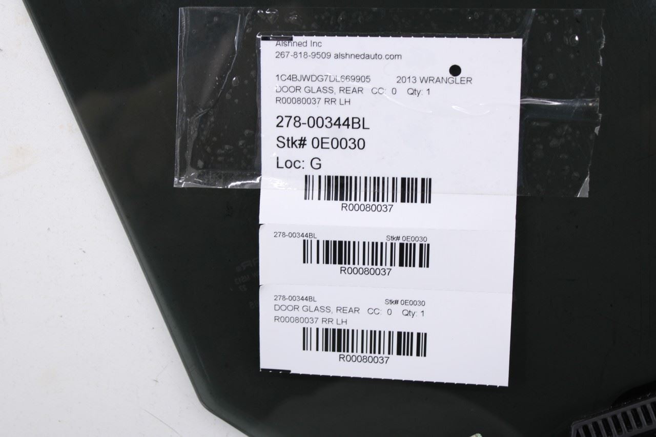 2007-2017 Jeep Wrangler Unlimited Sport Rear Left Door Window Glass 55395735AA - Alshned Auto Parts