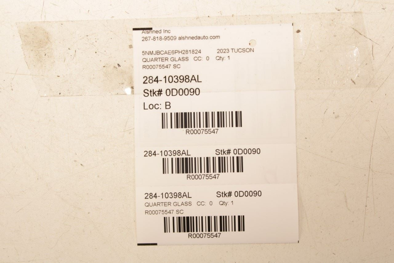 22-25 Hyundai Tucson SEL Rear Left Driver Side Quarter Window Glass 87810-N9010 - Alshned Auto Parts