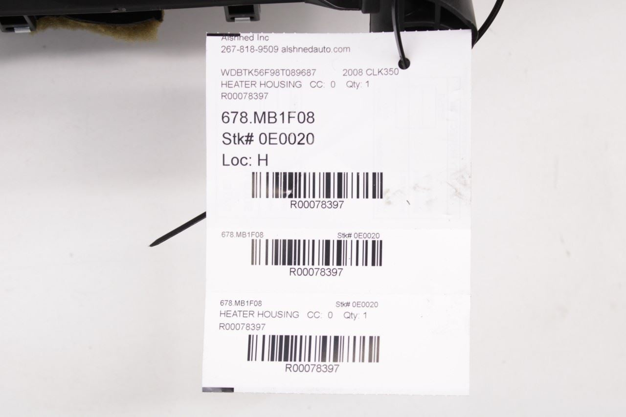 2006-2009 Mercedes-Benz CLK 350 HVAC Heater Blower Housing Box 2098300362 OEM - Alshned Auto Parts