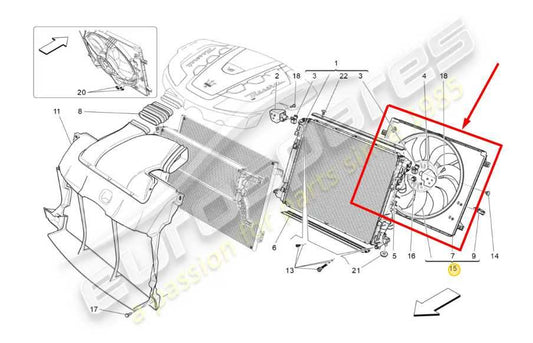 2014-2020 Maserati Ghibli 3.0L Radiator Cooling Fan Motor Assembly 670009822 OEM - Alshned Auto Parts