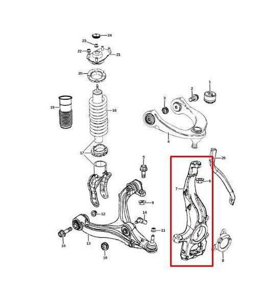 2016-2021 Jeep Grand Cherokee Front Left Side Spindle Knuckle Hub 04877659AD OEM - Alshned Auto Parts