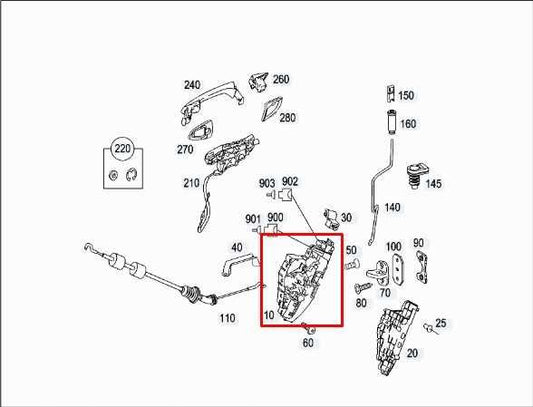 2007-2013 Mercedes-Benz S550 Rear Right Door Lock Latch Actuator 221-730-44-35 - Alshned Auto Parts