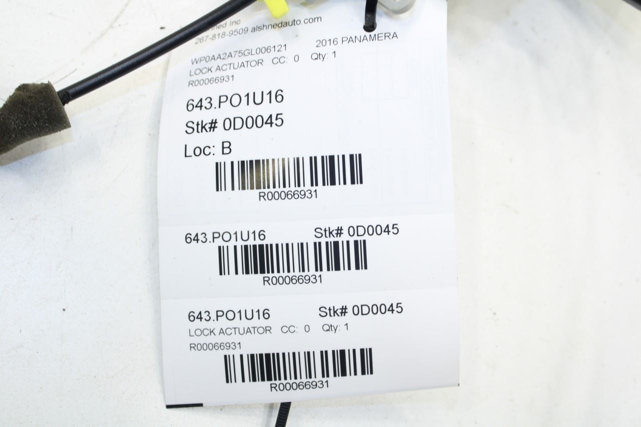 2011-2016 Porsche Panamera 4 Front Right Door Lock Latch Actuator 9A7-837-216-06 - Alshned Auto Parts