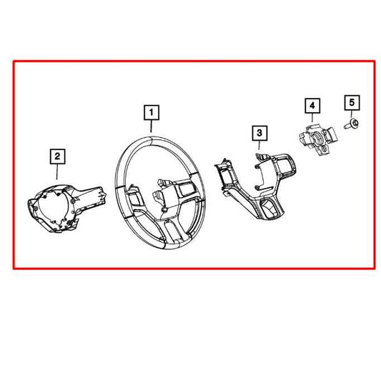 19-22 Ram 1500 Classic Crew Cab Steering Wheel w/ Control Buttons 1VA49DX9AH OEM - Alshned Auto Parts
