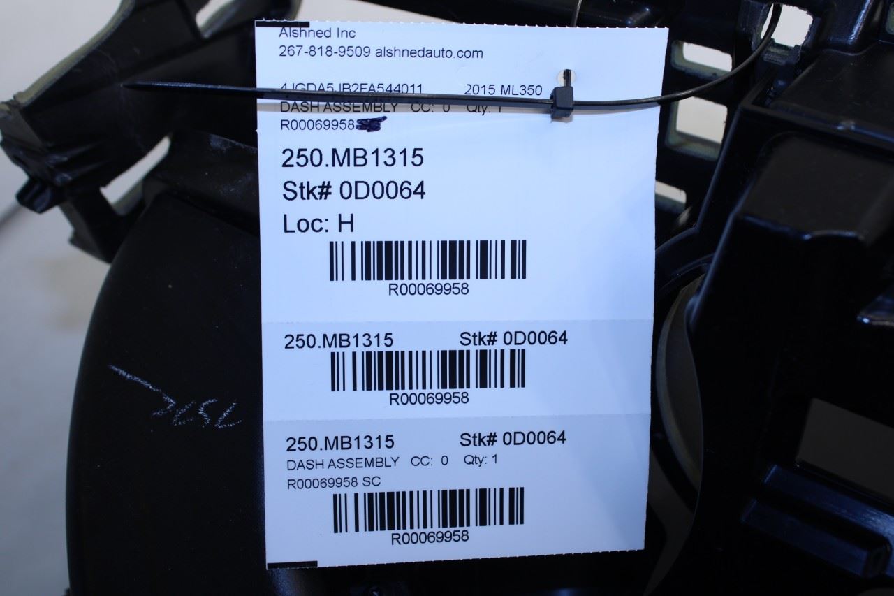 2012-2015 Mercedes-Benz ML350 Dash Instrument Panel 166-680-00-87-7M56 OEM - Alshned Auto Parts