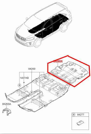 2015-2020 Kia Sorento LX 3.3L FWD Rear Trunk Floor Carpet Liner 84280-C6200 OEM - Alshned Auto Parts