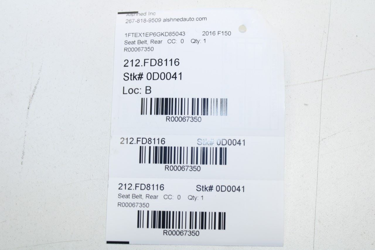 15-17 Ford F150 Super Cab Lariat Rear Center and RH 2nd Row Seat Belt Buckle Set - Alshned Auto Parts