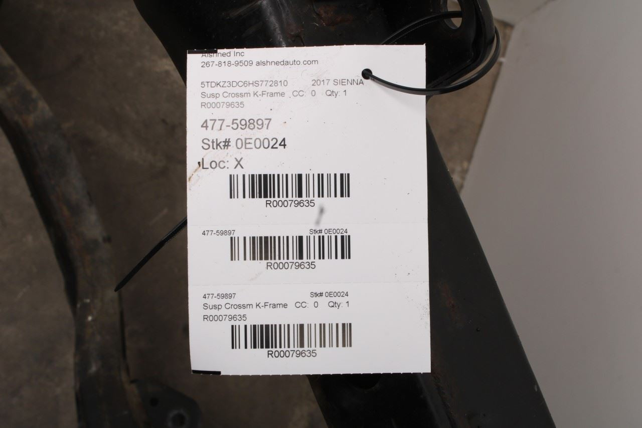 2015-2020 Toyota Sienna LE 3.5L FWD Front Crossmember Subframe 51100-08081 OEM - Alshned Auto Parts