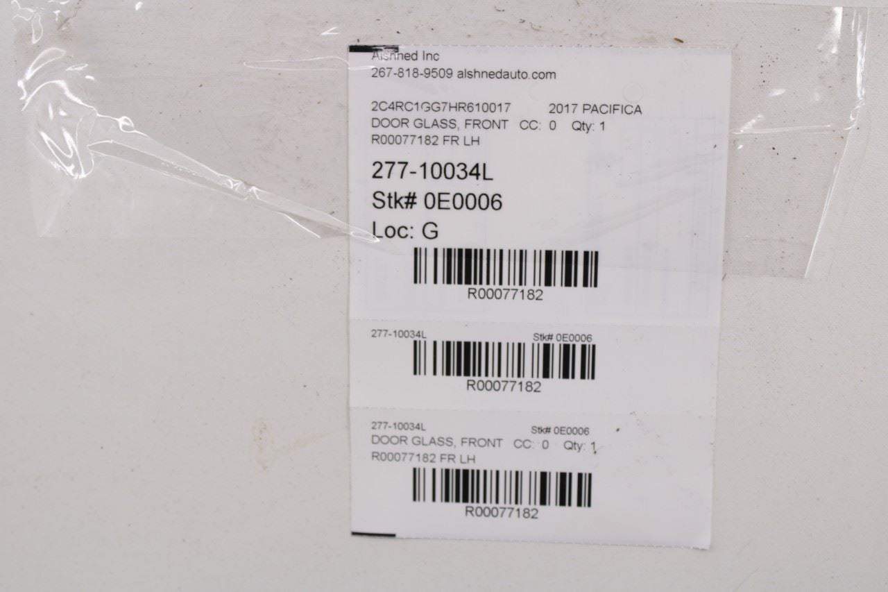 2017-2024 Chrysler Pacifica Limited Front Left Door Window Glass 68231941AB OEM - Alshned Auto Parts