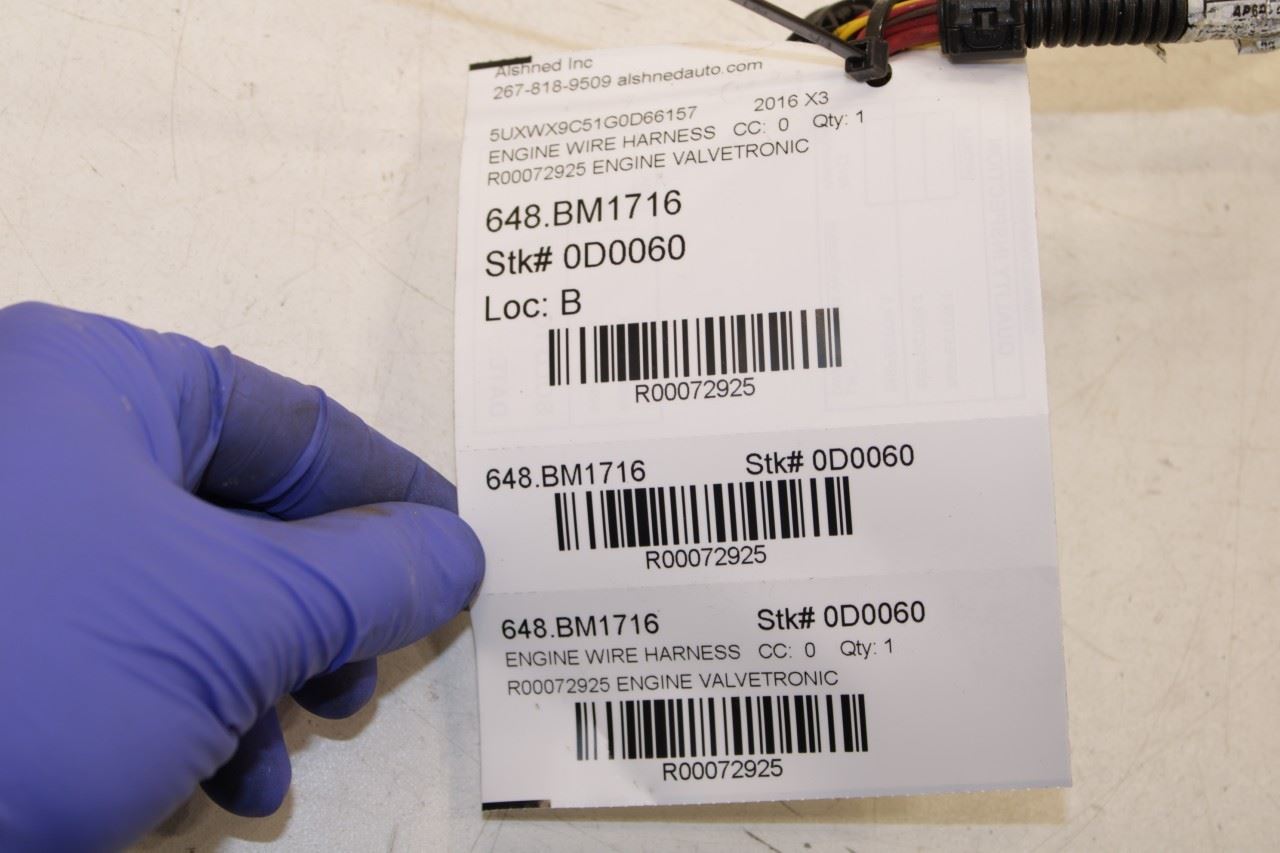 2013-17 BMW X3 xDrive28i 2.0L Engine Valvetronic Servomotor Wire Harness 7619142 - Alshned Auto Parts