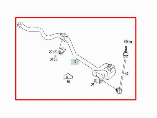 2007-11 Mercedes-Benz S550 AWD Front Stabilizer Sway Anti-Roll Bar 221-323-09-65 - Alshned Auto Parts