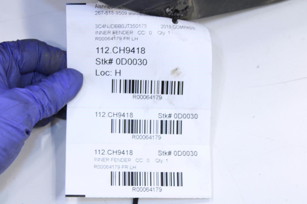 17-25 Jeep Compass Latitude Front Left Wheelhouse Liner Splash Shield 68448353AA - Alshned Auto Parts