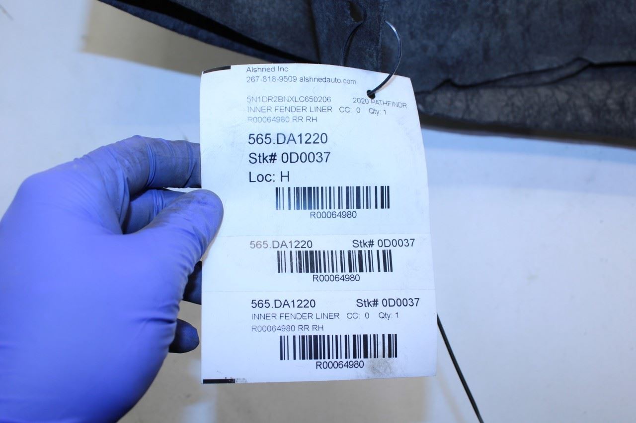 18-20 Nissan Pathfinder SV Rear Right Wheelhouse Liner Splash Shield 76748-9PR0A - Alshned Auto Parts