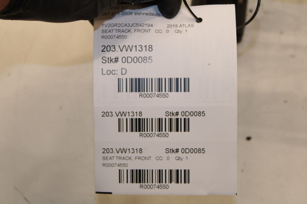 18-23 Volkswagen Atlas S 3.6L Front Passenger Right Side Seat Lower Track Frame - Alshned Auto Parts