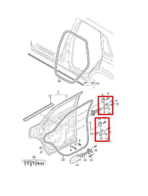2019-2024 Audi Q3 S Line Rear Left Door Hinge Upper and Lower 8X4-833-407-A OEM - Alshned Auto Parts