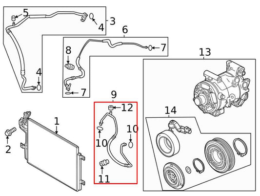 21-25 Mazda CX30 S 2.5L AWD AC Conditioning Discharge Hose Tube Pipe DGK9-614G0 - Alshned Auto Parts