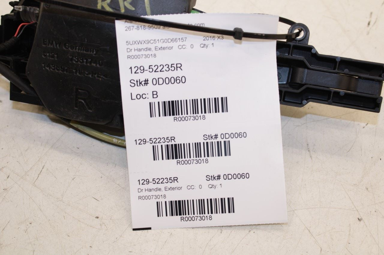2011-17 BMW X3 xDrive28i 2.0L AWD Rear Door Passenger Right Side Exterior Handle - Alshned Auto Parts