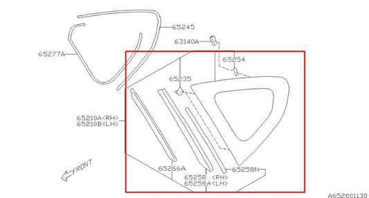 2012-16 Subaru Impreza Sport Premium Rear Driver Left Side Quarter Window Glass - Alshned Auto Parts