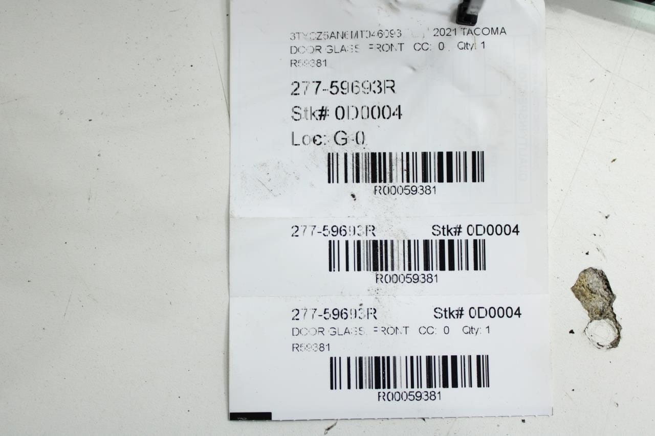 2018-2023 Toyota Tacoma Front Right Passenger Side Door Window Glass 68101-04121 - Alshned Auto Parts